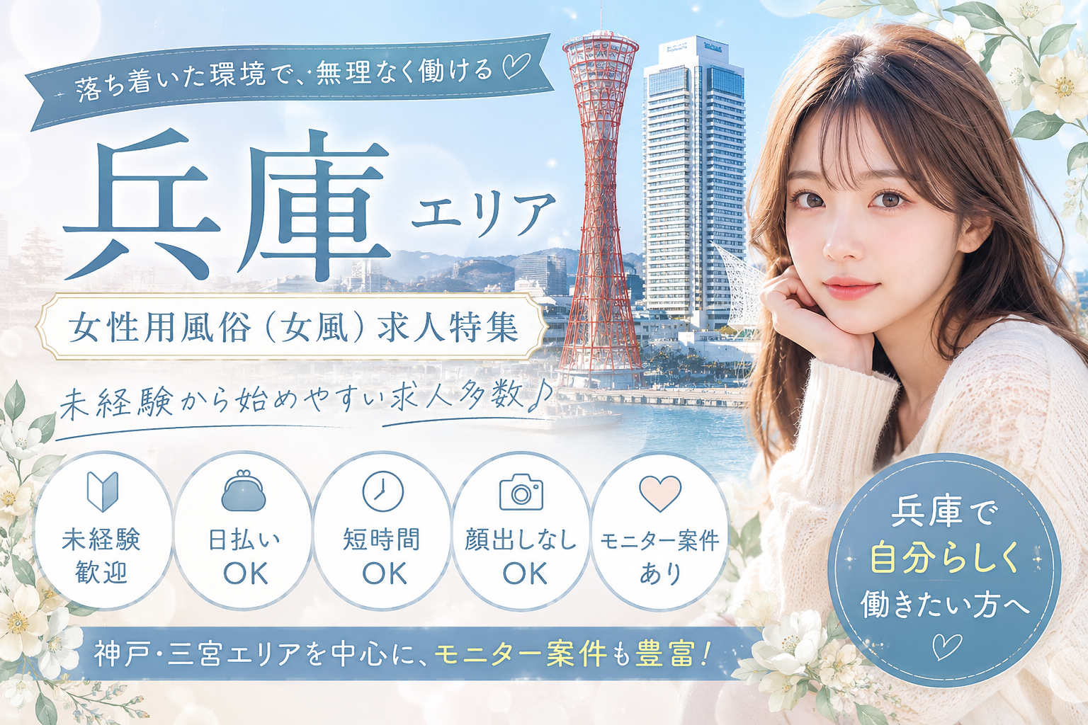 兵庫の女性用風俗（女風）求人イメージ